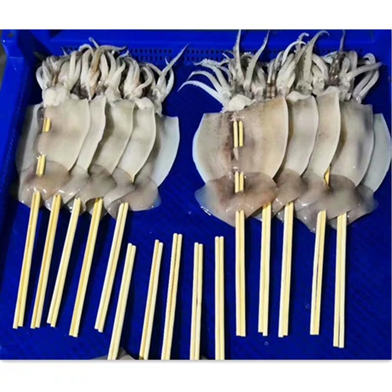 180g轰炸大鱿鱼冷冻鱿鱼板片串铁板整条鱿鱼块50串/箱
