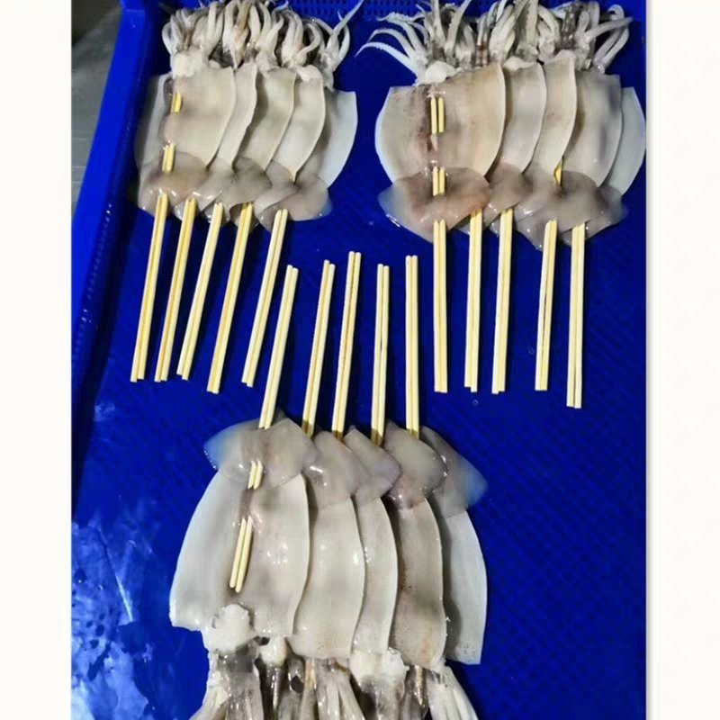 180g轰炸大鱿鱼冷冻鱿鱼板片串铁板整条鱿鱼块50串/箱