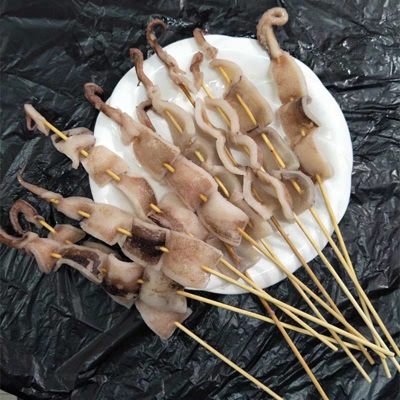 冷冻鱿鱼串鱿鱼须小串铁板专用鲜肉串300串商用烧烤食材