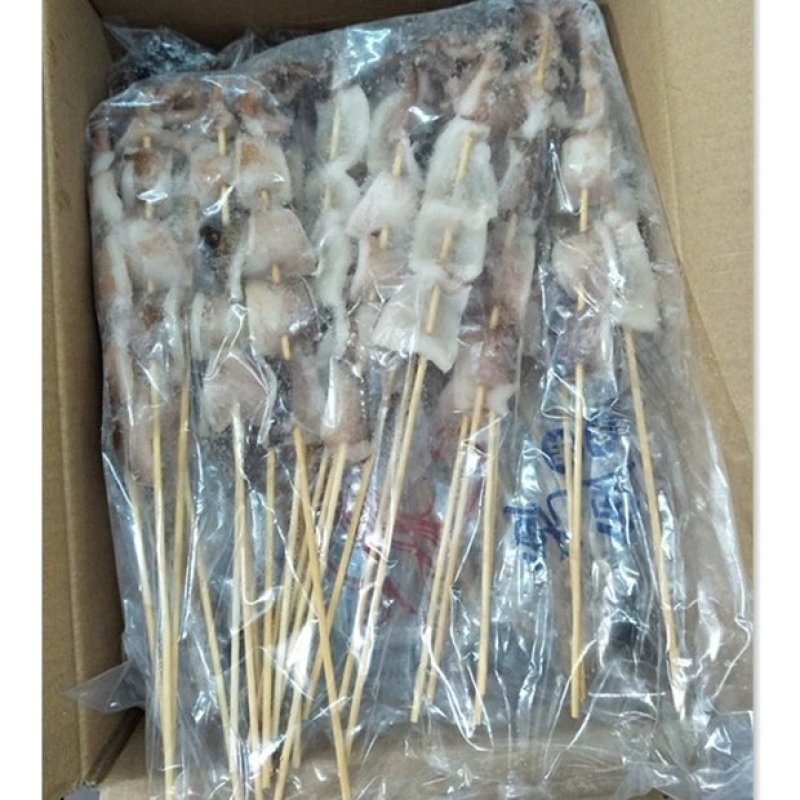 冷冻鱿鱼串鱿鱼须小串铁板专用鲜肉串300串商用烧烤食材