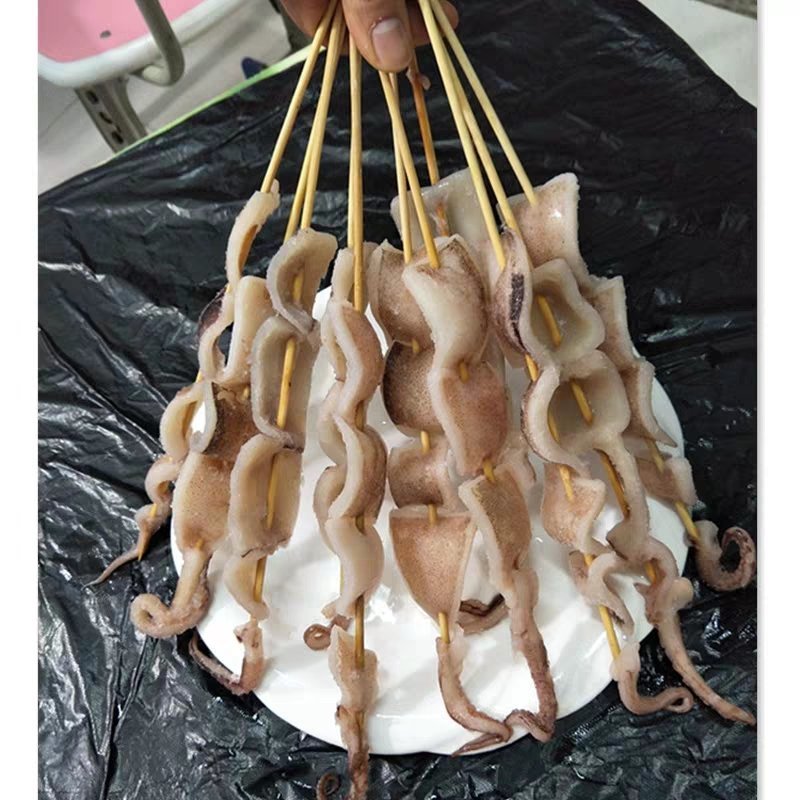 冷冻鱿鱼串鱿鱼须小串铁板专用鲜肉串300串商用烧烤食材