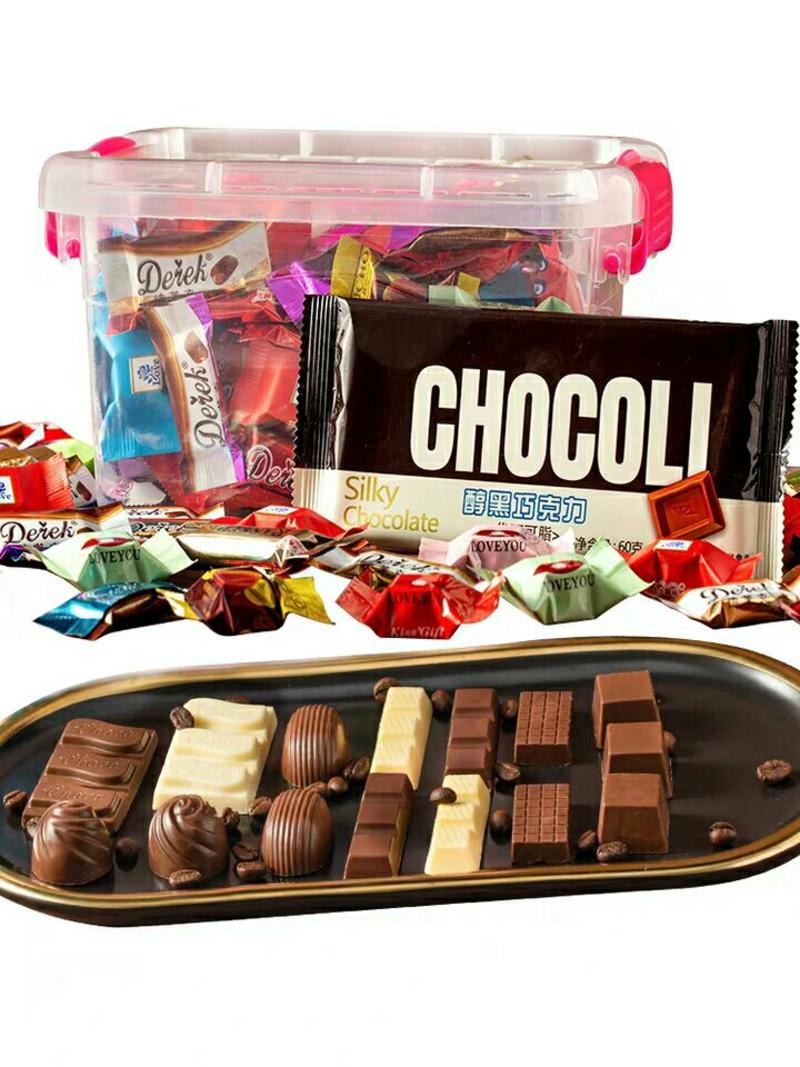 巧克力散装5斤整箱喜糖果礼盒装过年货零食必备置办（代可可
