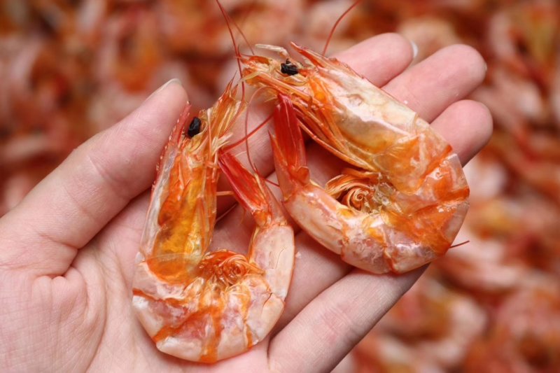 直销批发大号特级对虾干1斤装160只即食烤虾干