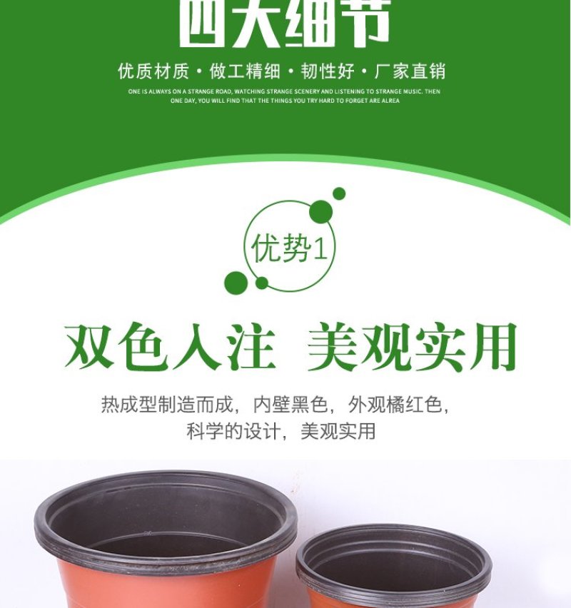 双色盆一次性育苗盆营养钵简易花盆特大号塑料育苗双色花盆种