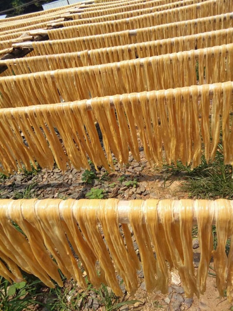 广东河源和平贝墩黄腐竹，纯手工黄圆竹豆腐皮大量批发零售