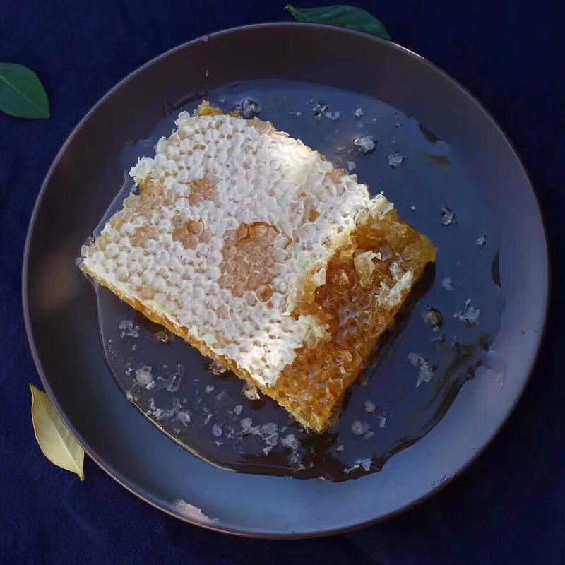 深山秦岭农家蜂巢蜜嚼着吃的封盖蜜蜂巢蜂蜜