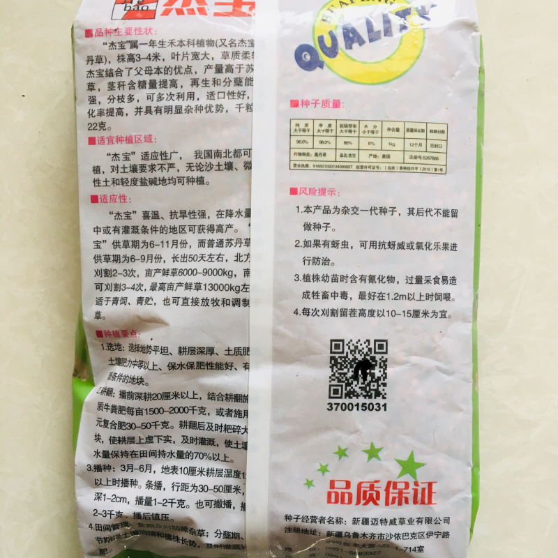 杰宝新一代杂交苏丹草种子进口牧草种子高产喜温抗旱