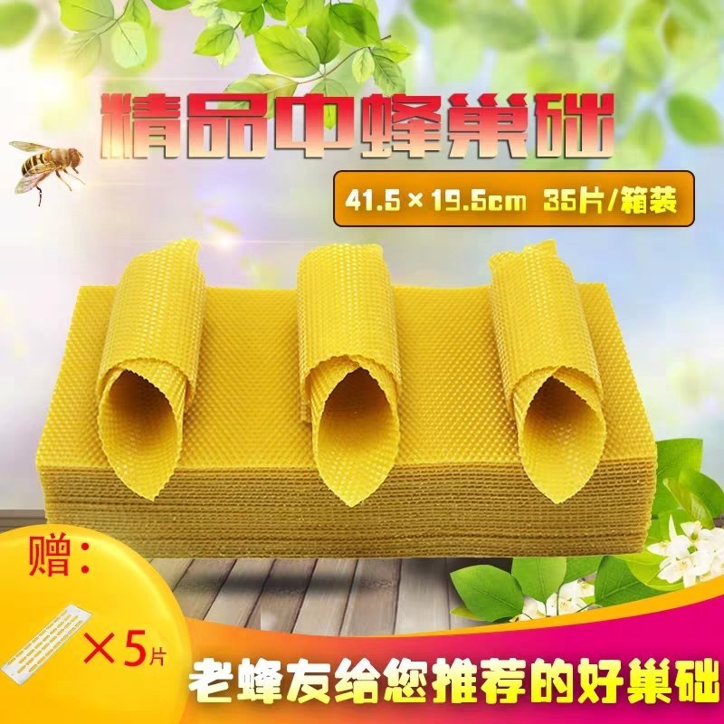 中蜂巢础片巢基巢脾蜂蜡蜂巢皮蜜蜂蜂巢怕怕巢础蜂箱工具巢脾