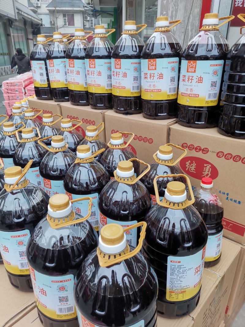 美家餐浓香菜籽油5L大桶4级菜油约10斤非转基因物理压榨
