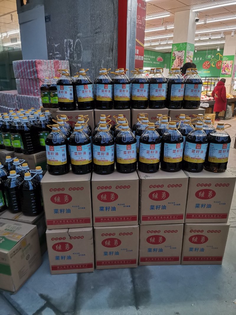 美家餐浓香菜籽油5L大桶4级菜油约10斤非转基因物理压榨