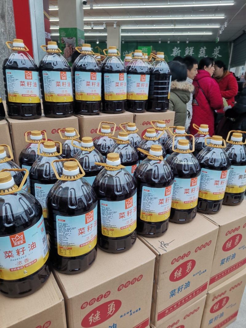 美家餐浓香菜籽油5L大桶4级菜油约10斤非转基因物理压榨