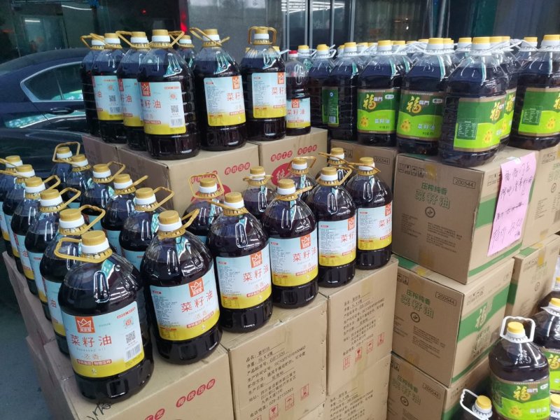 纯黄菜籽油5L大桶约10斤厂家直销美家餐食用油整件批发