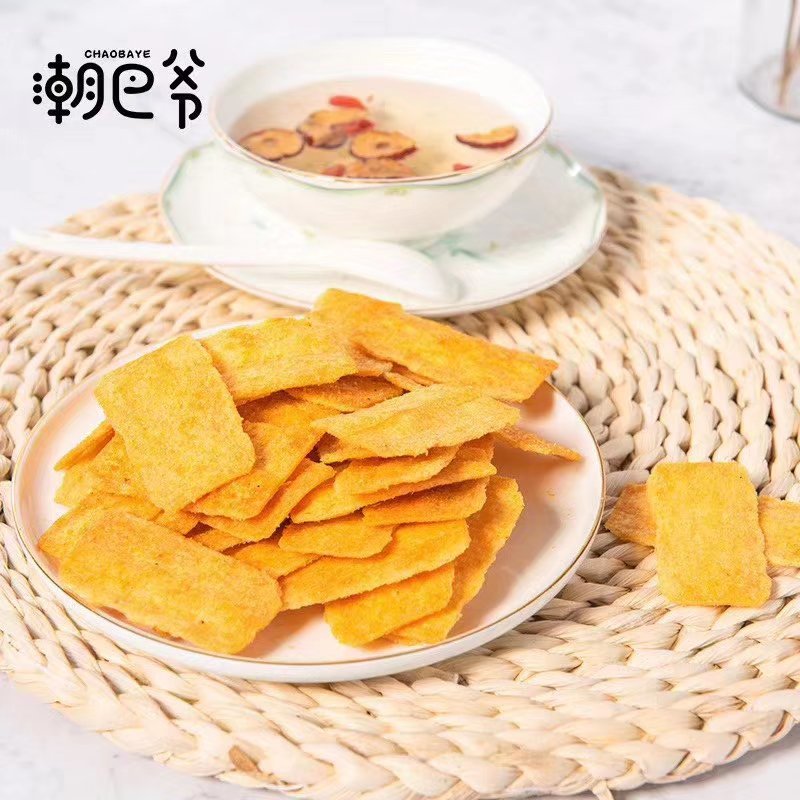 潮巴爷脆锅巴香酥锅巴麻辣味3桶烧烤味3桶