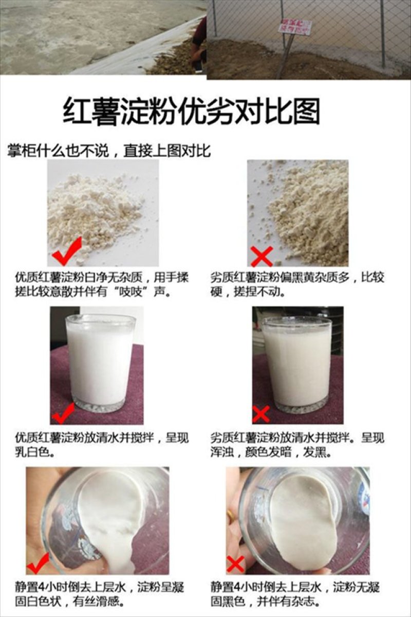 河北秦皇岛卢龙县红薯淀粉地瓜淀粉番薯淀粉袋装加工食品