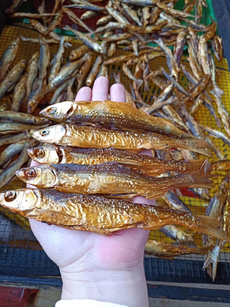 广西龟石水库油麻鱼干肥肉仔小鱼干烟熏炭烤