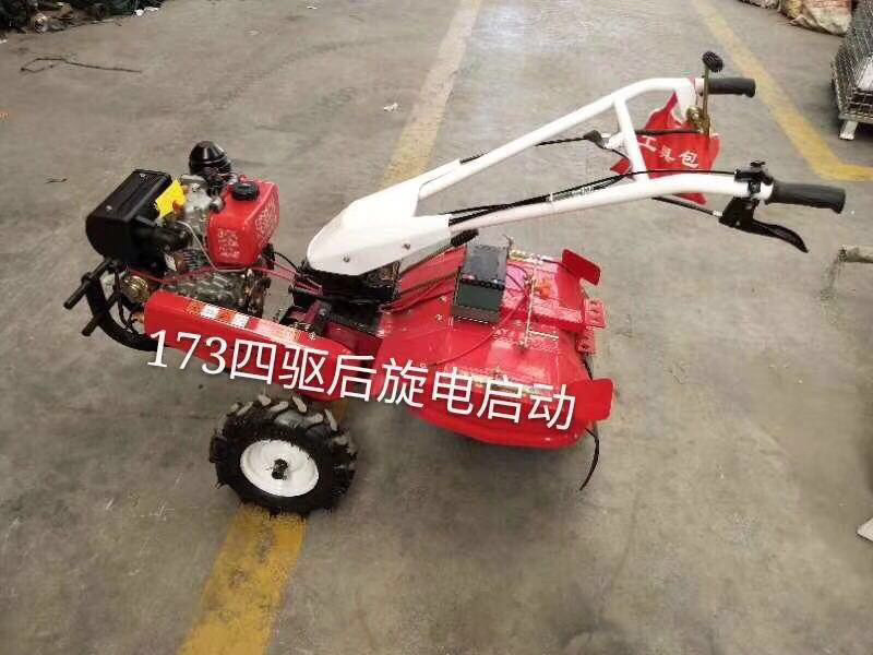 四驱汽油微耕机动力强劲柴油四驱旋耕锄草机农用耕地松土机