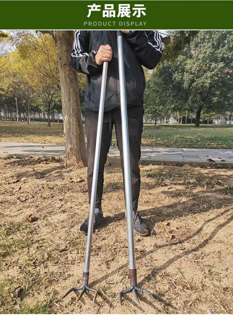 农用挖土开荒耙子神器园艺工具三齿户外翻地松土扒子家用种菜
