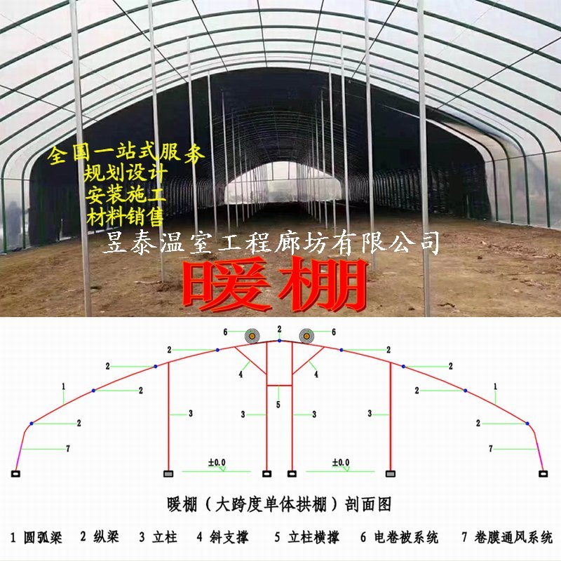 暖棚日光大棚钢架薄膜大棚蔬菜种植大棚昱泰温室大棚设计建设