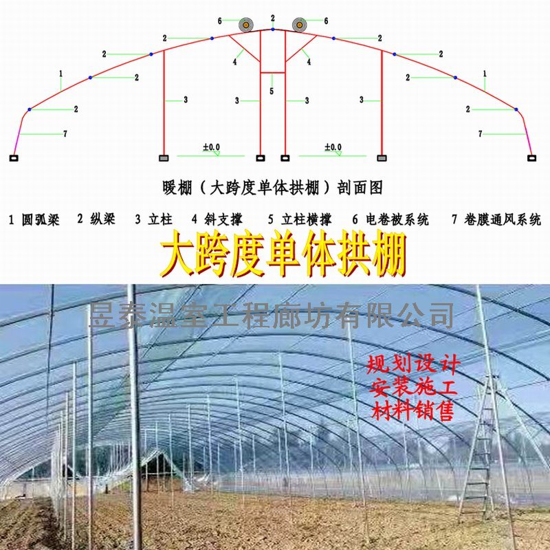 暖棚日光大棚钢架薄膜大棚蔬菜种植大棚昱泰温室大棚设计建设