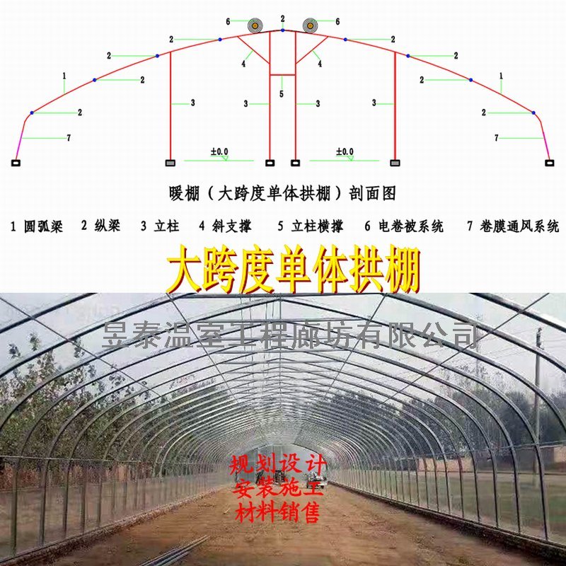 暖棚日光大棚钢架薄膜大棚蔬菜种植大棚昱泰温室大棚设计建设