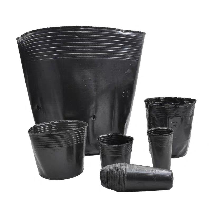 塑料花盆营养钵。一次性黑色塑料皮。双色花盆