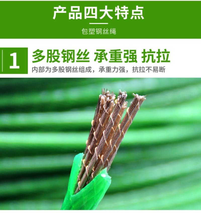 钢丝绳大棚拉架绳猕猴桃、葡萄架、百香果、晾晒绳
