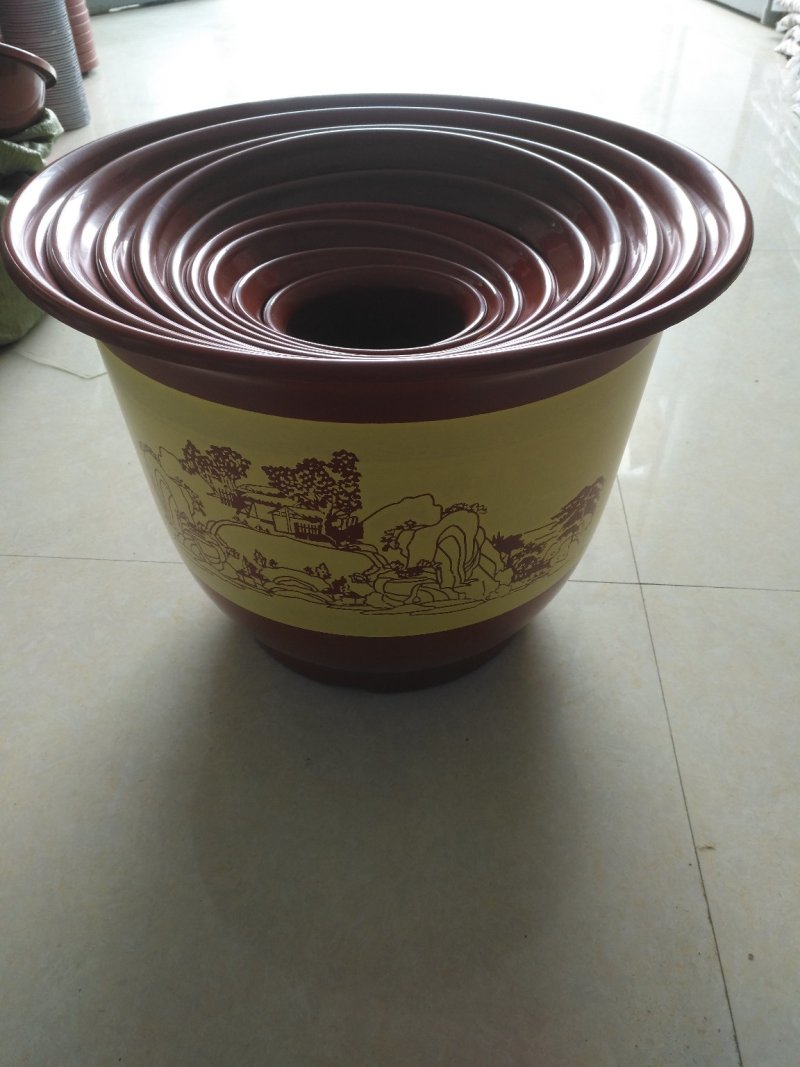 新品古典仿瓷塑料花盆阳台户外都适合