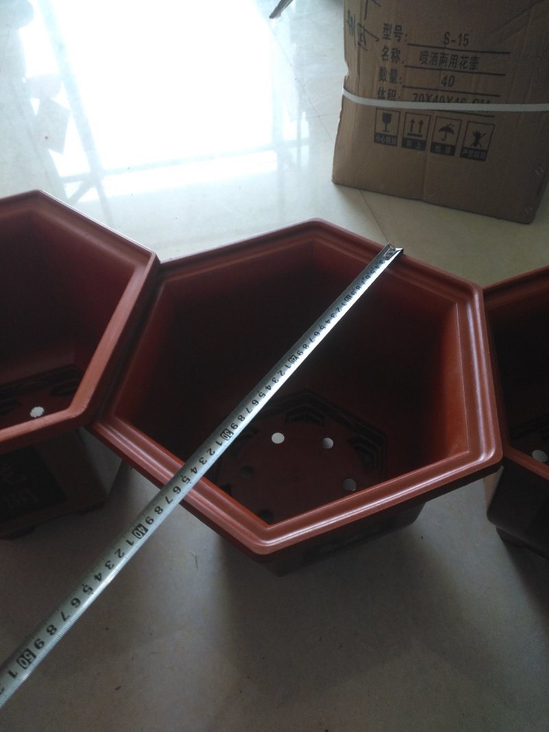 六角仿瓷花盆质地超厚超耐用