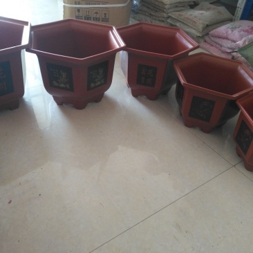 六角仿瓷花盆质地超厚超耐用