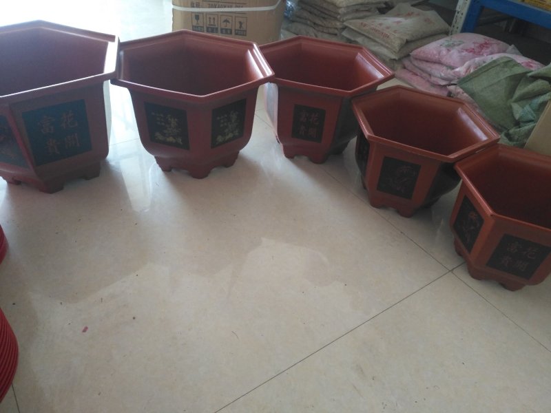 六角仿瓷花盆质地超厚超耐用
