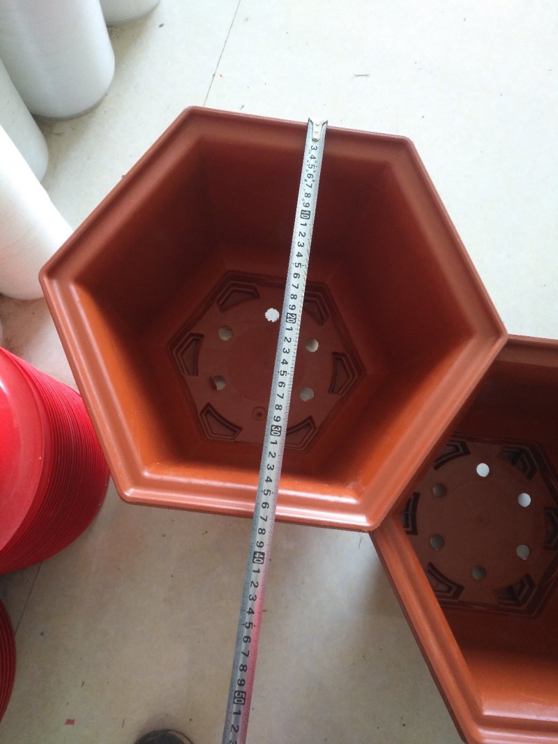六角仿瓷花盆质地超厚超耐用