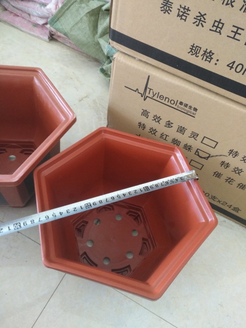 六角仿瓷花盆质地超厚超耐用