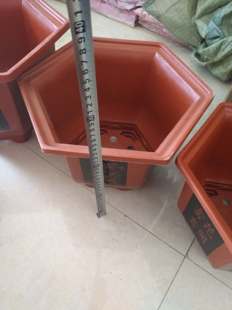 六角仿瓷花盆质地超厚超耐用