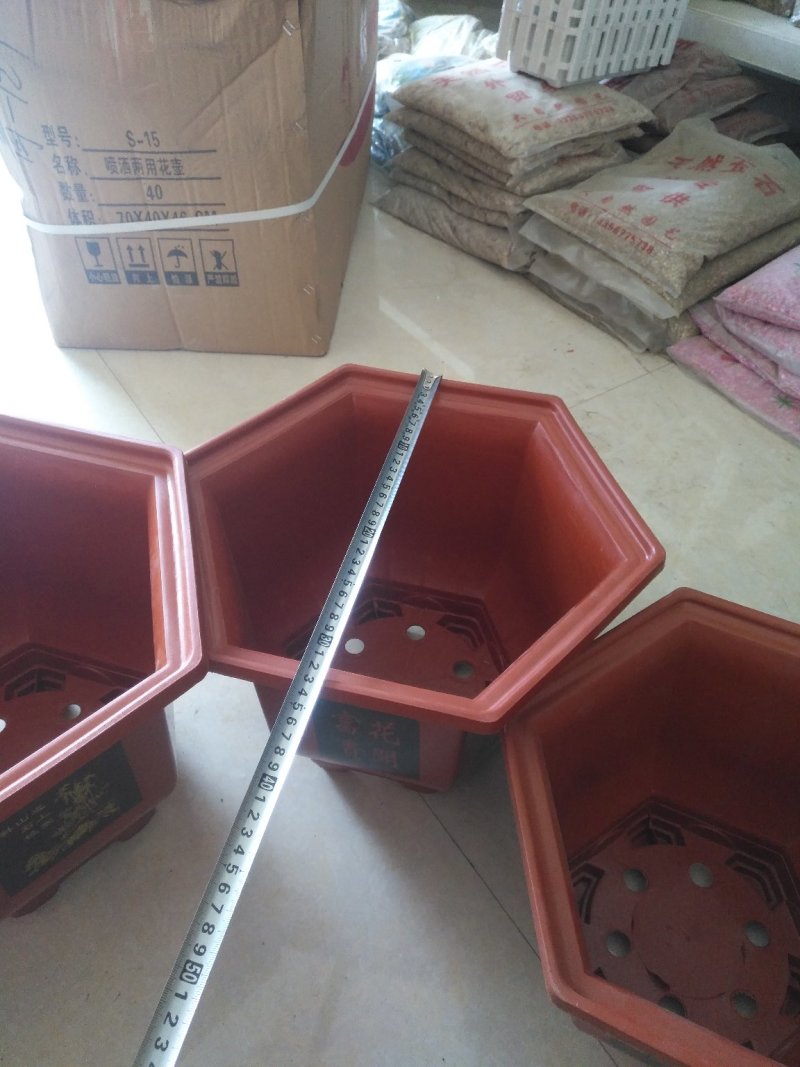 六角仿瓷花盆质地超厚超耐用
