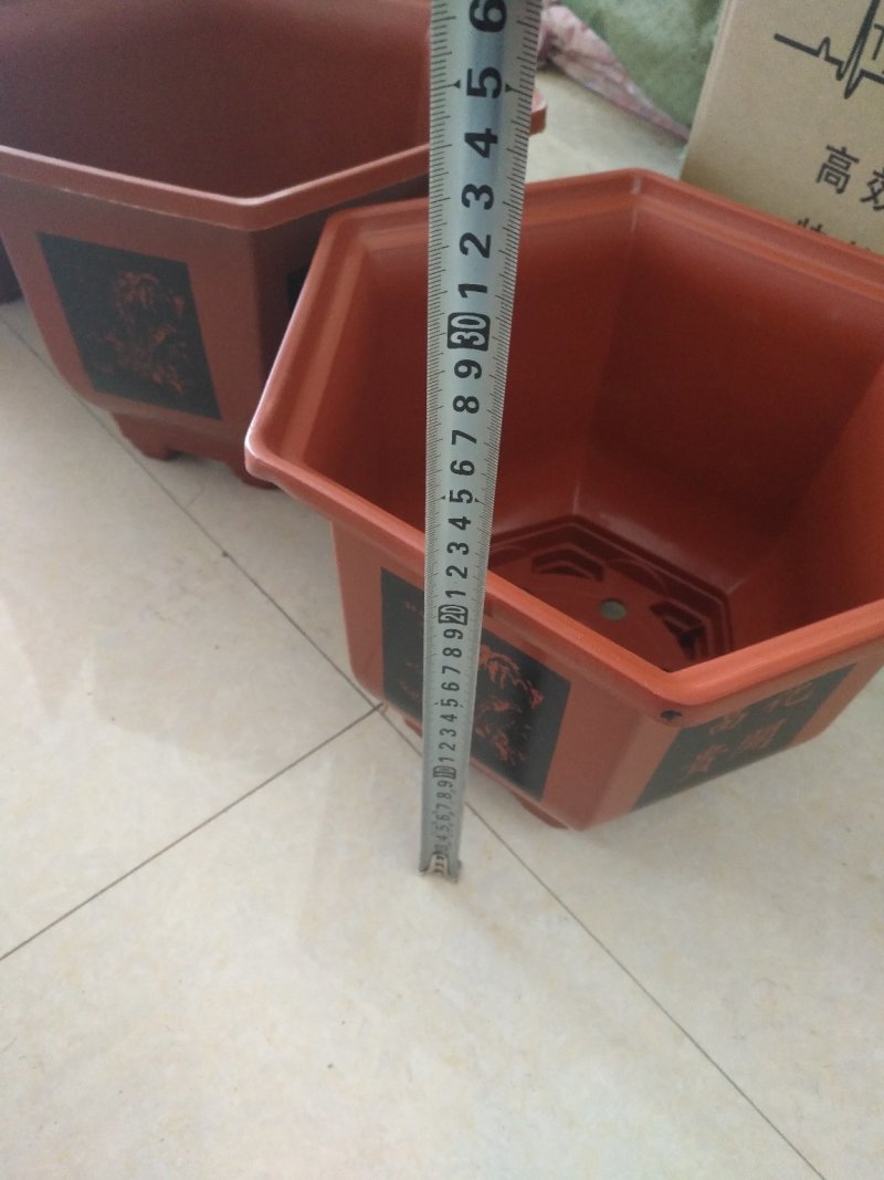 六角仿瓷花盆质地超厚超耐用