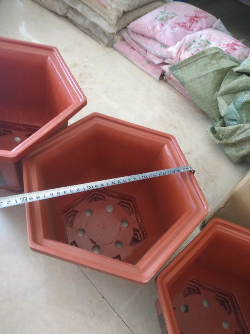 六角仿瓷花盆质地超厚超耐用