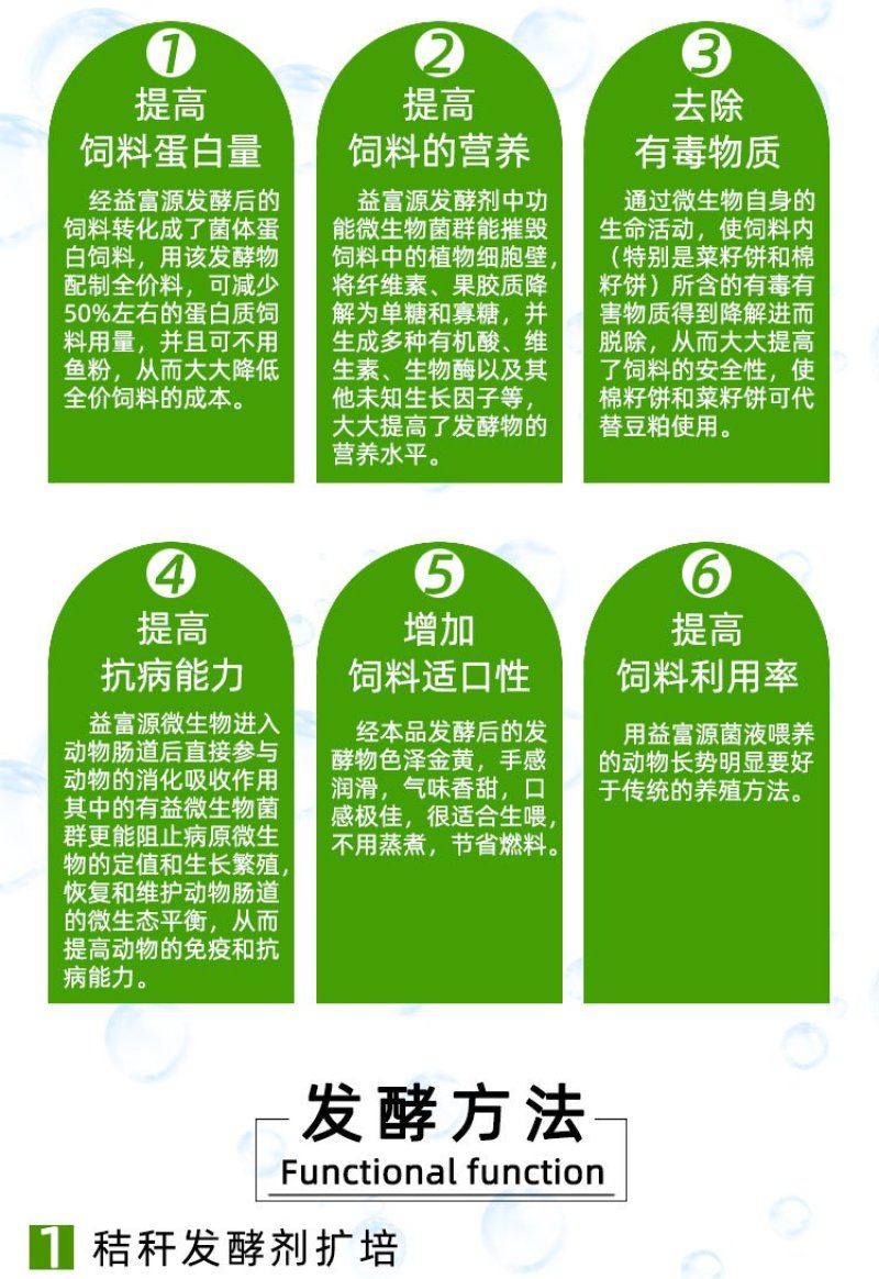 益富源饲料发酵剂泔水酒糟豆渣菜籽饼玉米面秸秆发酵饲料