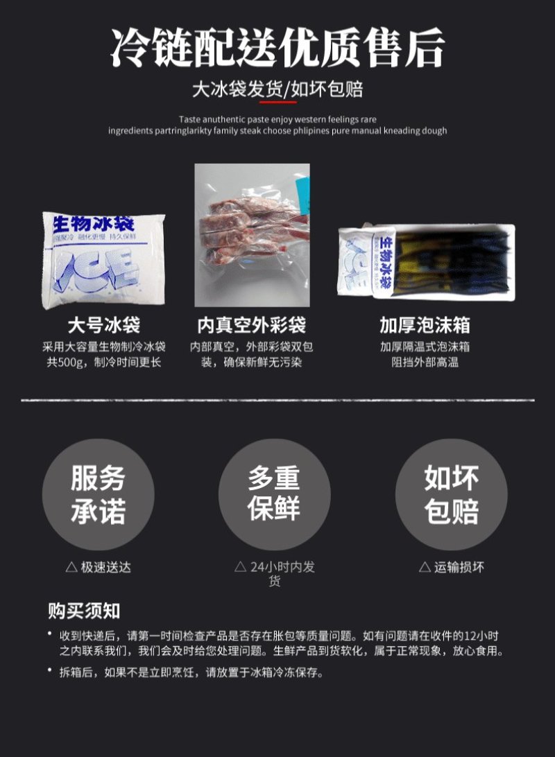 一件代发原切牛排1.1kg起菲力肉眼上脑西冷国产牛肉包邮