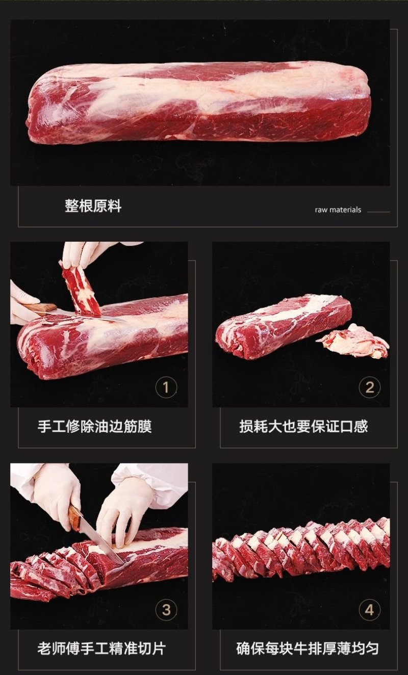 一件代发原切牛排1.1kg起菲力肉眼上脑西冷国产牛肉包邮