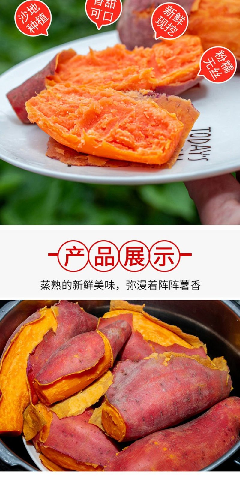 沙地地瓜六鳌西瓜红红薯新鲜蔬菜红心蜜薯番薯