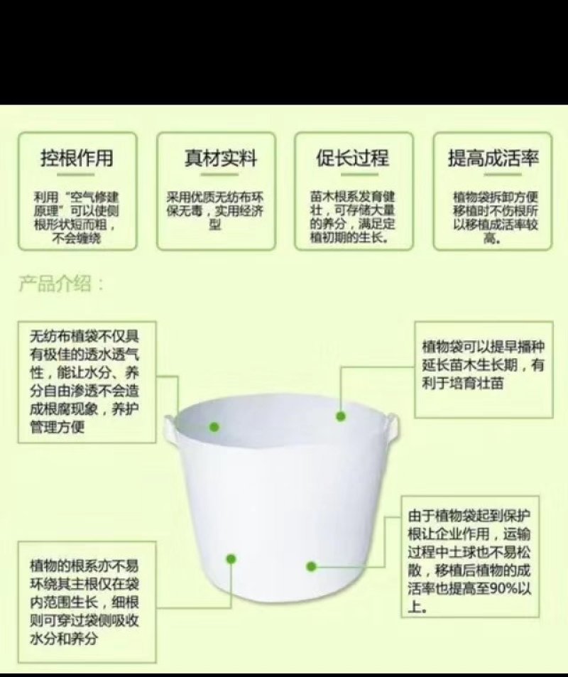 美植袋植树袋无防布手工活植树袋移植袋控根器育苗袋