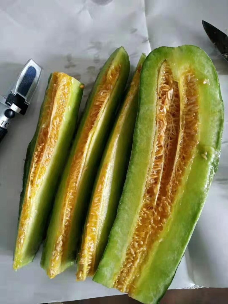 羊角蜜甜瓜网红香瓜嘎嘎嘎的甜口感很好甜度大