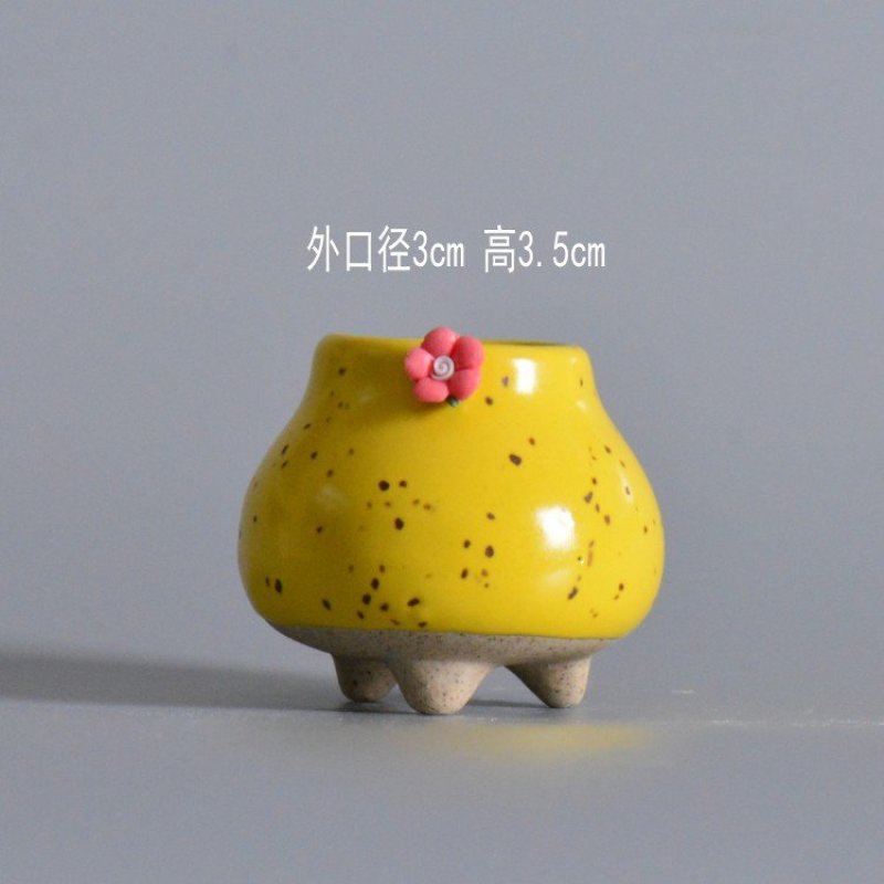 粗陶全手工捏花拇指小花盆陶瓷多肉花盆迷你控型厂家直销