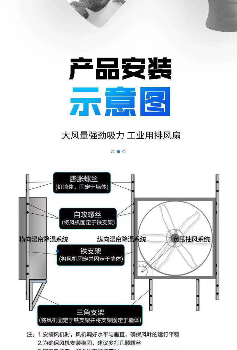 养殖场通风降温排气扇温室大棚夏季降温负压风机