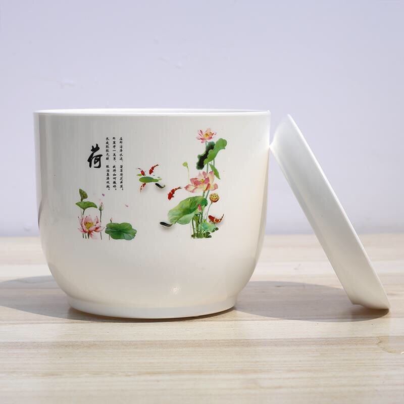 新款仿陶瓷塑料树脂底部无孔眼睡莲不漏水水培荷花盆送碗莲种