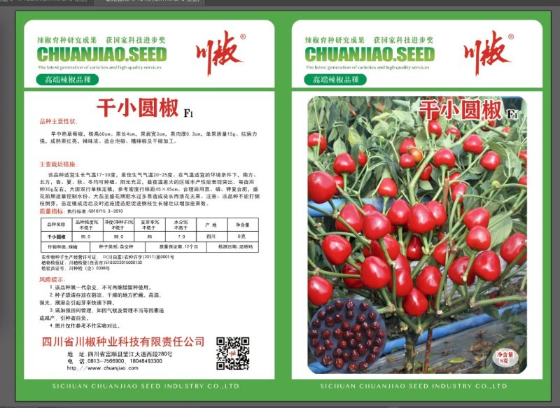 四川辣椒种子川椒种业干小圆椒8g/袋