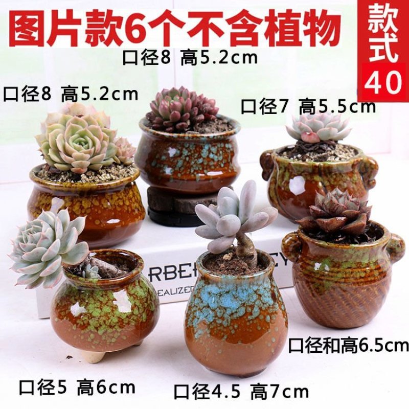 多肉花盆陶瓷批发大号粗陶陶瓷盆器简约素烧紫砂创意小花盆栽