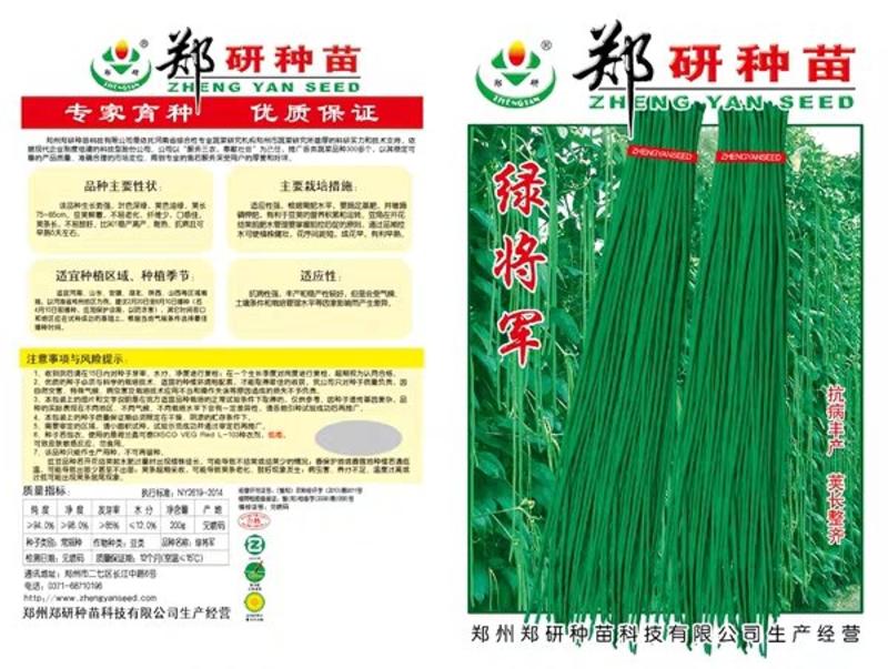 郑豇国秀翠绿条豆角种子抗病高产200克