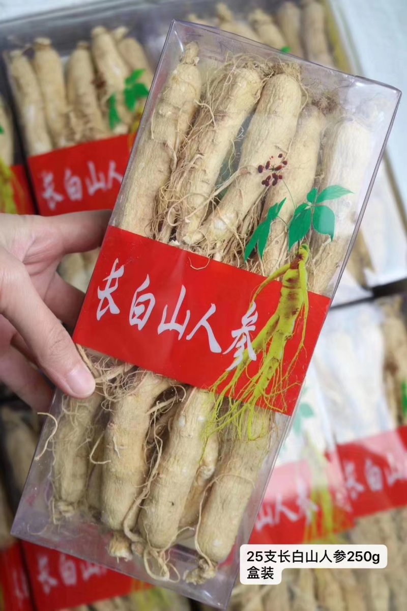 精选25支长白山6年精品人参个头大粗壮饱满参味浓郁