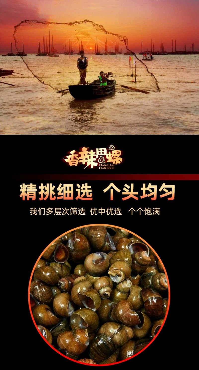 香辣炒田螺20斤大份量即食螺丝肉海鲜零食泥螺鲜活熟食麻辣